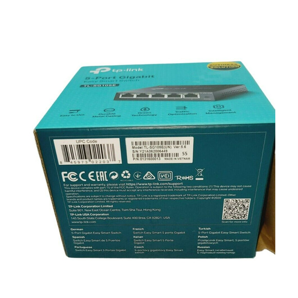 TP-Link - TL- SG105E 5-Port Gigabit‎ Easy Smart Switch - Picture 4 of 4